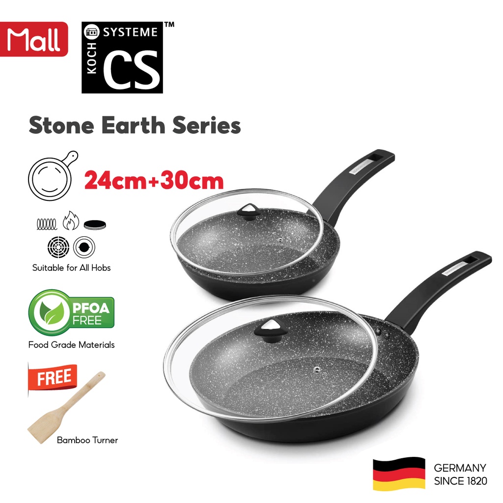 Koch Systeme Cs + Nonstick Pan Set With Lids, Aluminum Frying Pan Sets With  Ceramic White Coating, 100% Apeo & Pfoa Free, Cookware Sets With Ergonomic  Handle, Compatible For All Stoves - Temu
