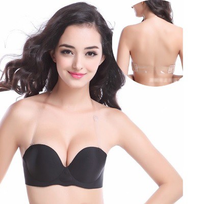 Strapless Transparent Push up Bra Invisible Multiway Clear Back Straps  Underwear