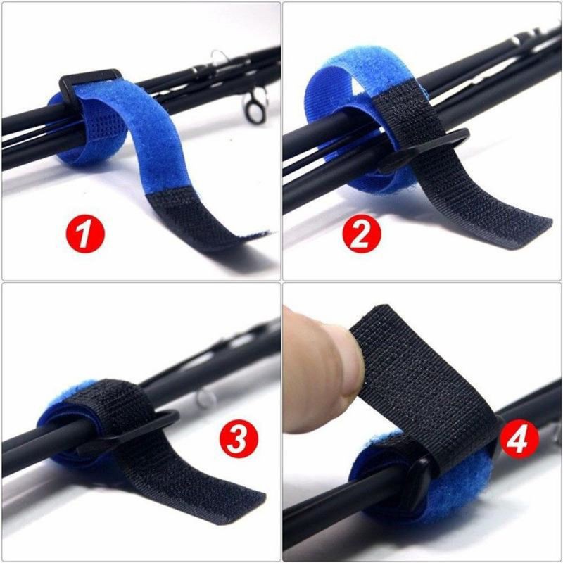 1pcs Fishing Rod Tie Strap Belt Tackle Elastic Wrap Band Pole