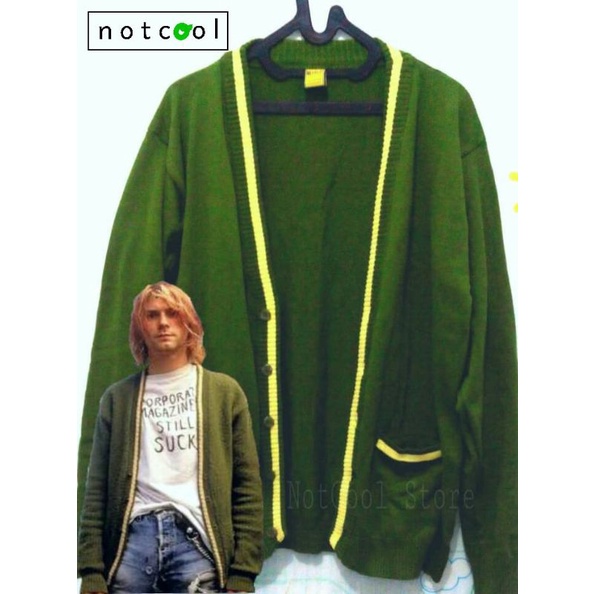 Kurt cobain clearance green cardigan sweater