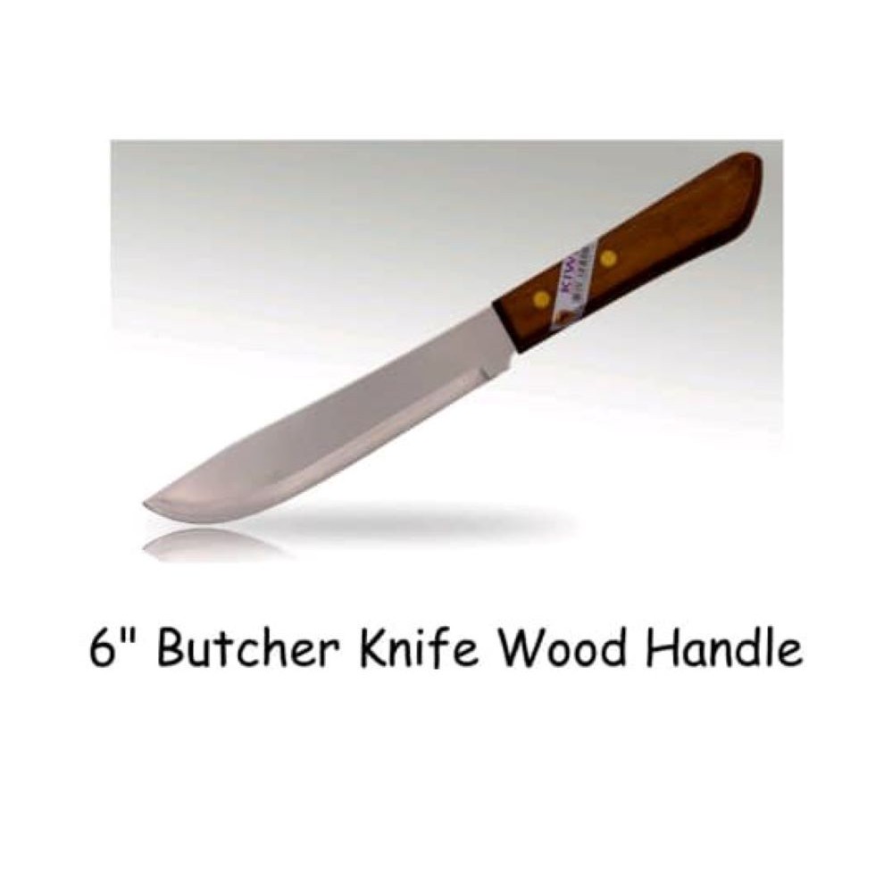 kiwi brand Butcher Knife Wood Handle No.248 Size 8 inches