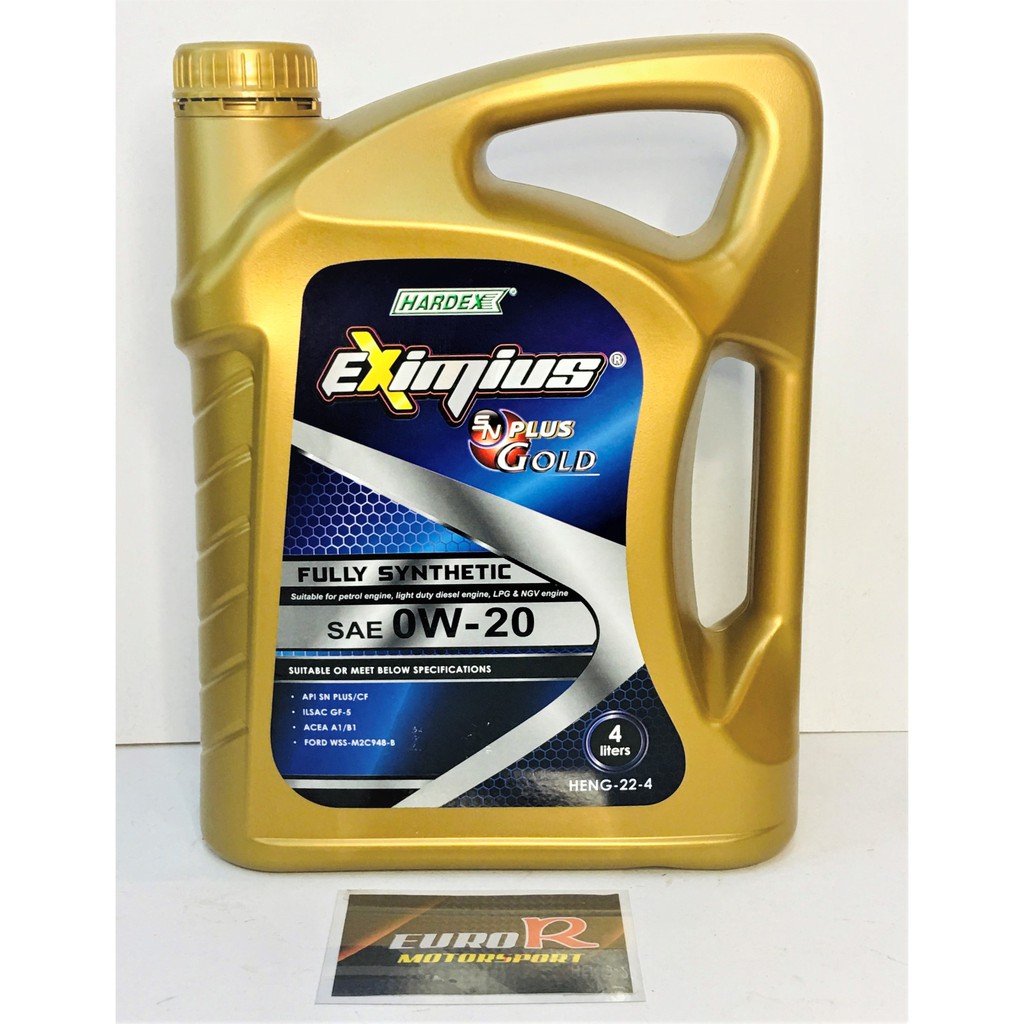 Hardex Eximius Fully Synthetic Engine oiL GOLD 0W-20 (4L) - (1 BTL)