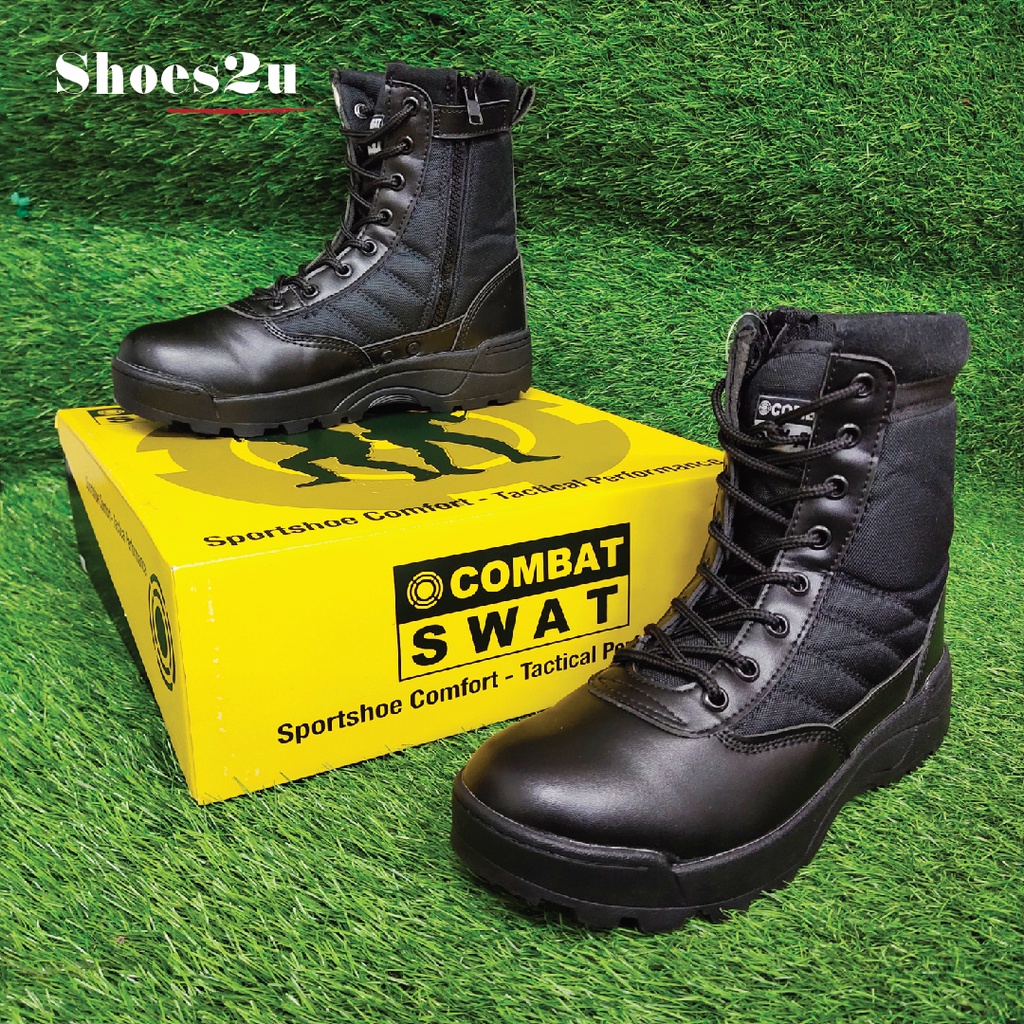 Kasut Combat Swat Tactical Boots Ready Stock Malaysia Shopee