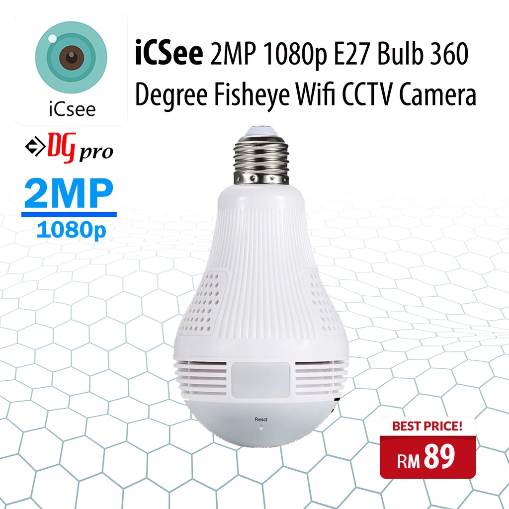 Icsee light bulb sales camera