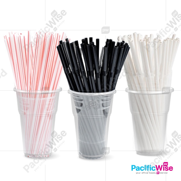 Straw/Plastic Straw/Flexible Straw Black/Paper Straw-1 Pack