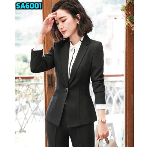 SA6001 -S-5XL M'SIA Ready Stock Formal Office Coat Blazer Long Sleeve  Jacket