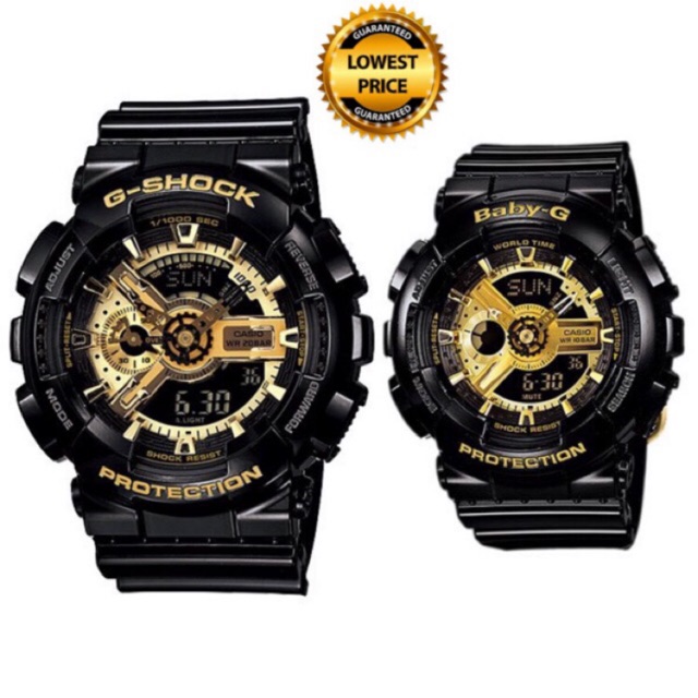 Baby g shock outlet black and gold price