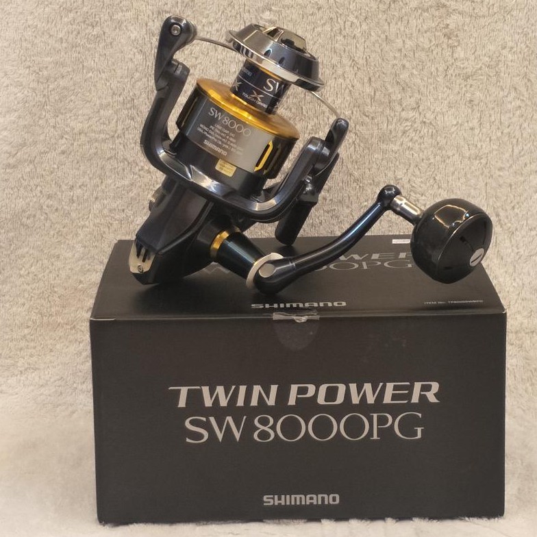 Shimano Twin Power SW 8000 fishing reel ; Drag 28KGS , Ratio 4.9.:1.
