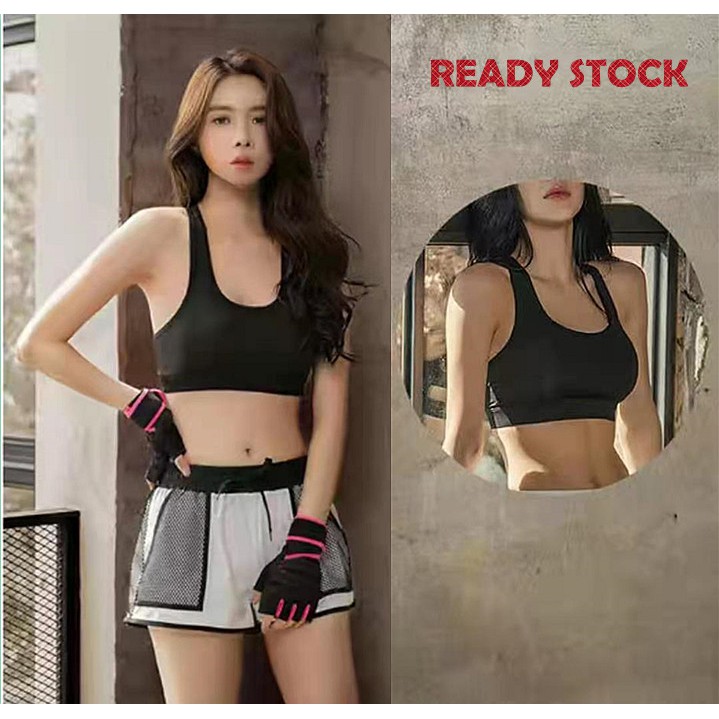 Clear stock】Ready stock 2PCS Women Yoga Set Sportswear (Sport Bra + short  pants) #两件套运动服（文胸 + 短裤）