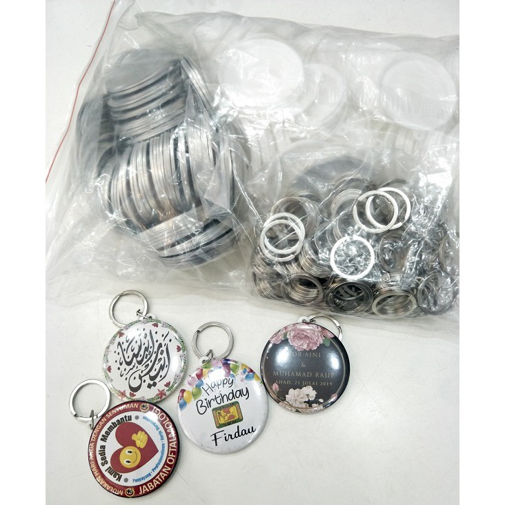 BUTTON BADGE KEYCHAIN MATERIAL(100pcs)