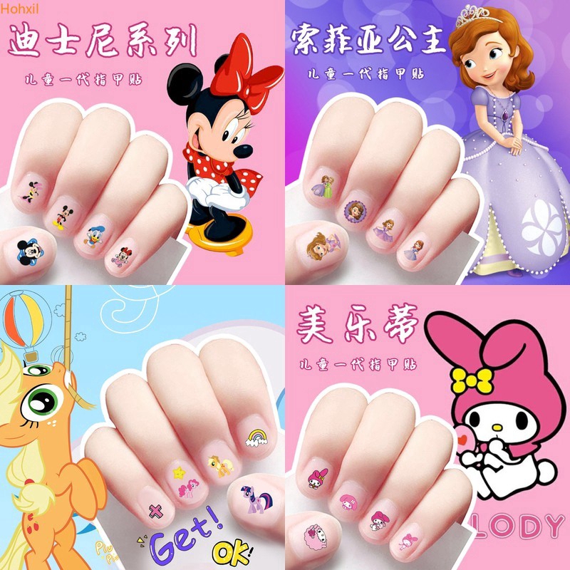 Disney nail stickers children cartoon princess girl environmental