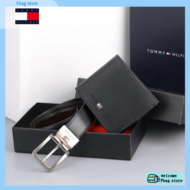 Tommy hilfiger belt and wallet clearance set