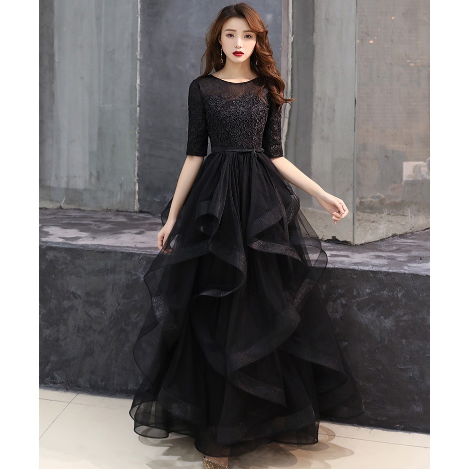 On Sale! Trendy Evening Dinner Long Dress Women Sister Wedding Ball Gown  Girl Cake Party Club Banquet Event Maxi Dresses