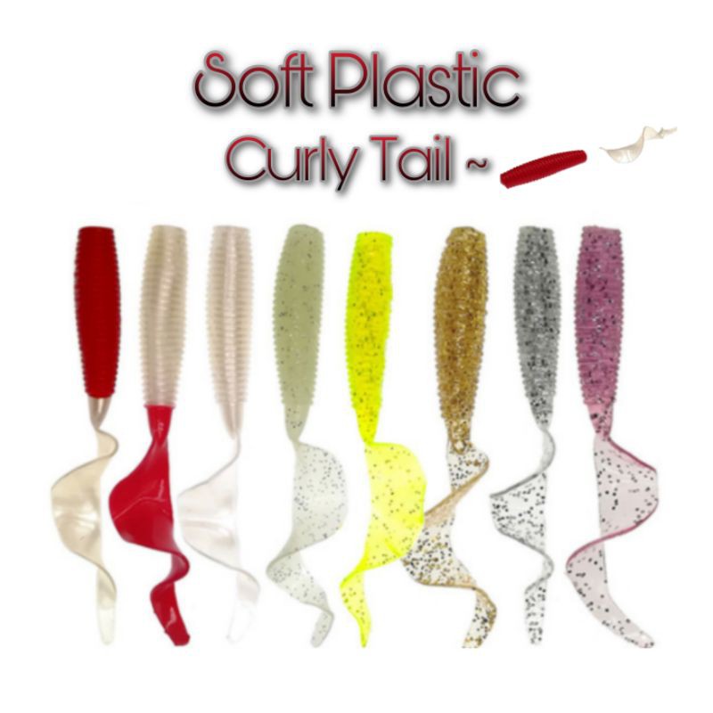 Strike!🔥 Curly Tail Soft Plastic Lure 7.5cm 3.7g Umpan tiruan Gewang Zman Soft  Bait