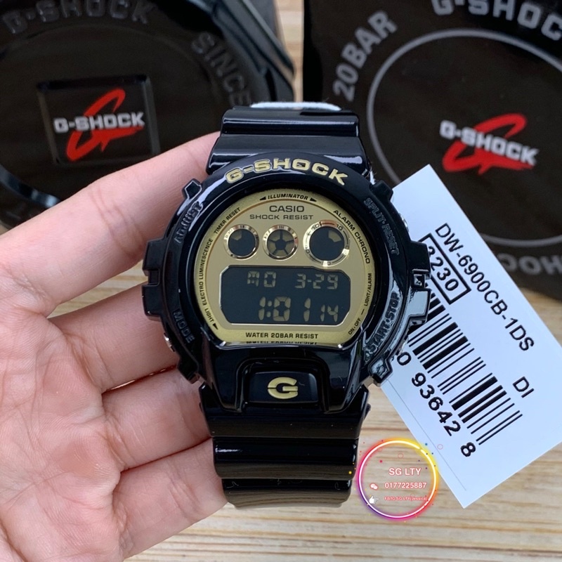 READY STOCK 100 ORIGINAL CASIO G SHOCK DW 6900CB 1 BLACK GOLD