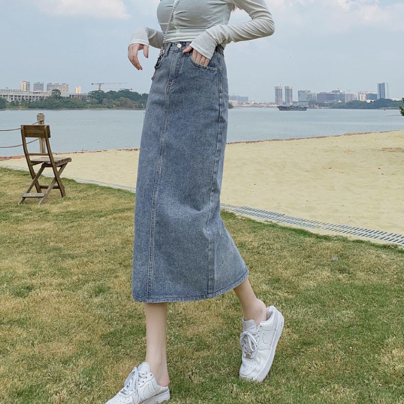 Denim maxi shop skirt malaysia