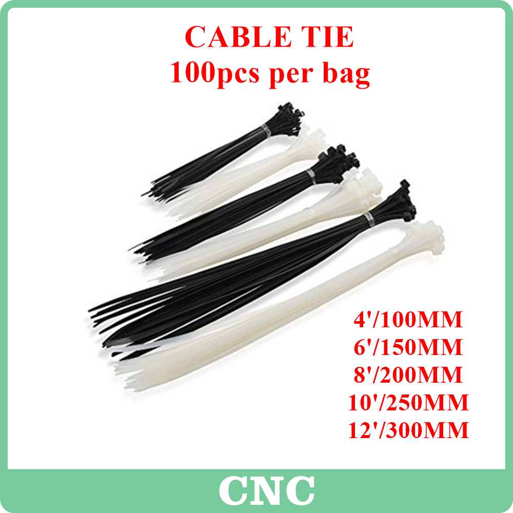 Zip Tie (100mm Length, Black) - 100 Pack