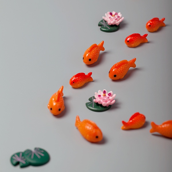 Gold Fish Figurine Cute Miniature Collector Toy for Terrarium Desktop  Decoration Goldfish