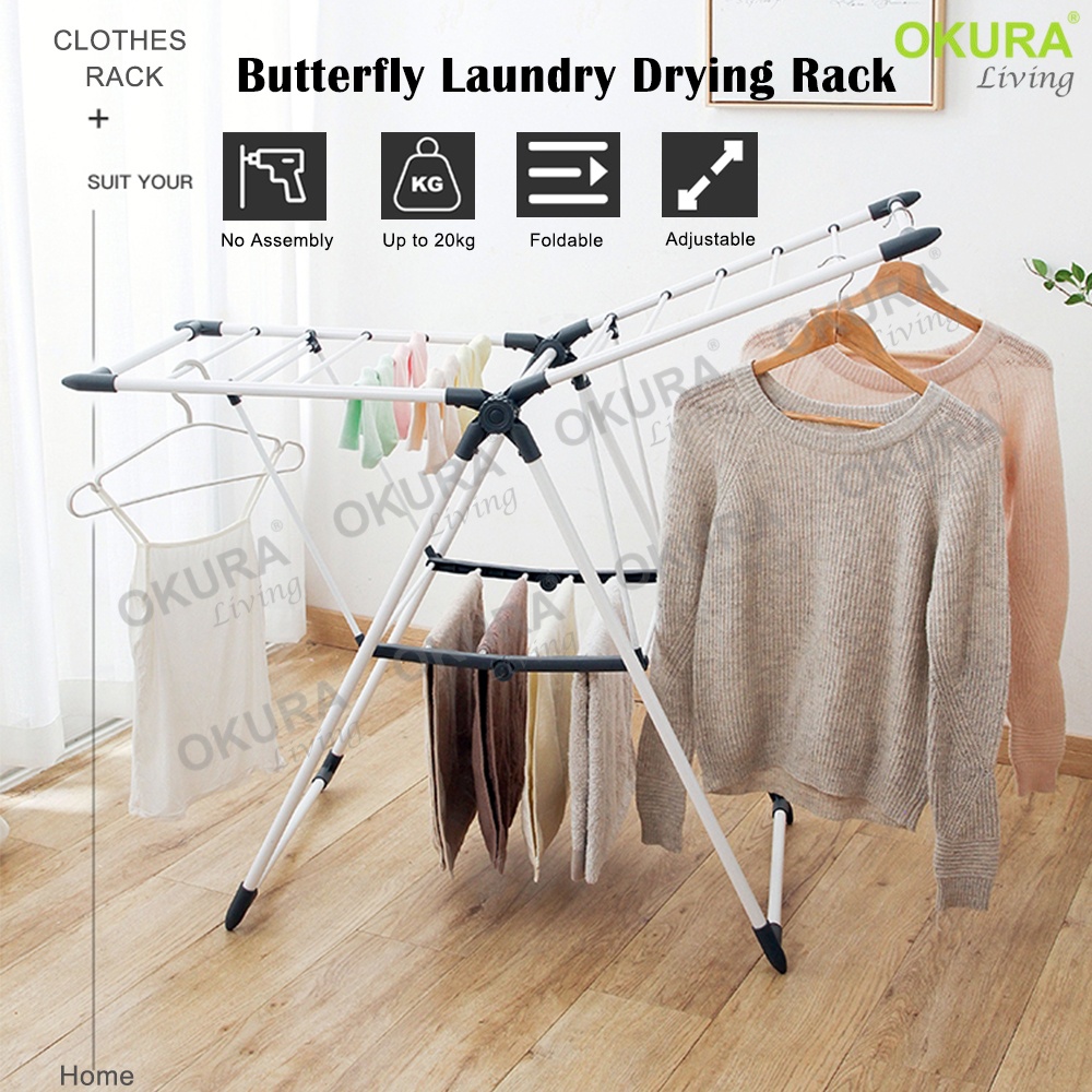 Butterfly clothes drying online rack