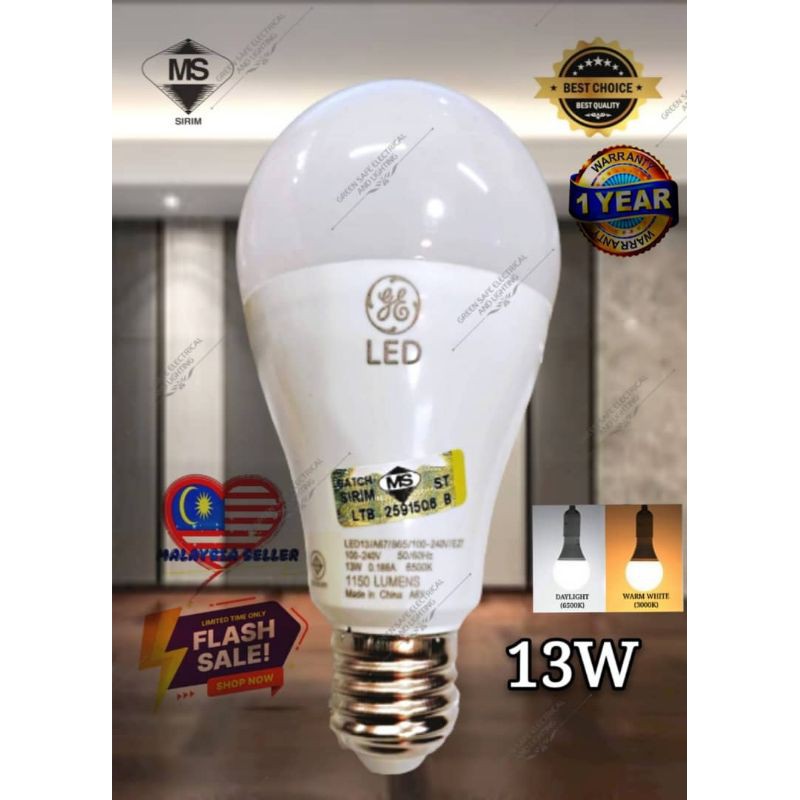 GE Led Bulb E27 13W 100V 240V Shopee Malaysia