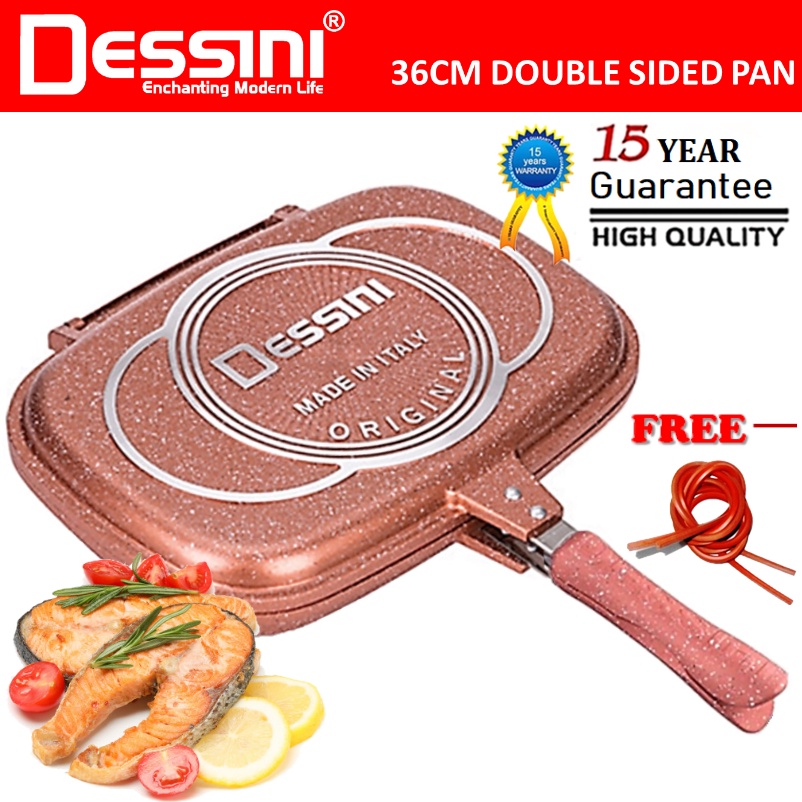 DESSINI Double Side Pressure Grill Frying Pan Scratch-Proof Die Casting  36cm