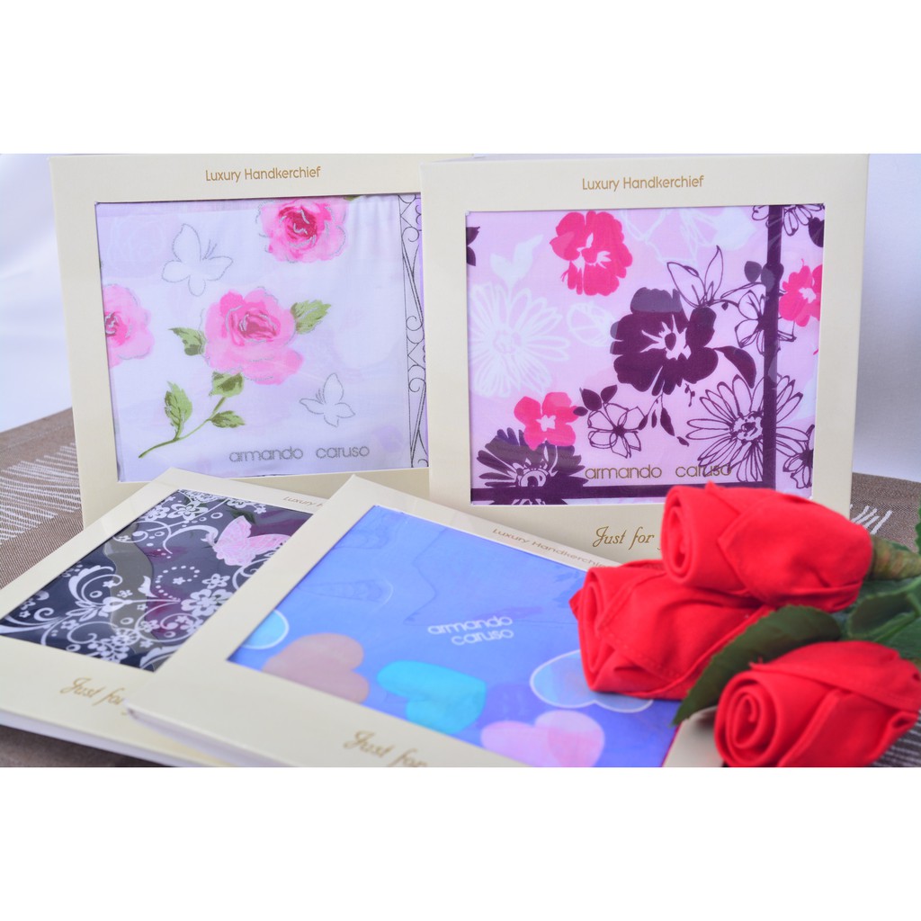 Armando Caruso Ladies Printed Handkerchief Greeting Card Shopee