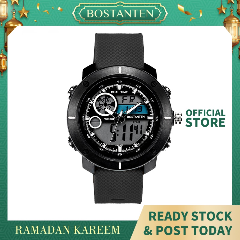 Bostanten Sport Men s Waterproof Digital Watch Shopee Malaysia