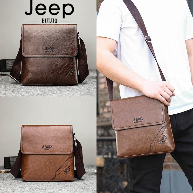 Malaysia Stock] Men's Leather Sling Bag Cross Body Multifunction Shoulder  Beg Lelaki Kulit