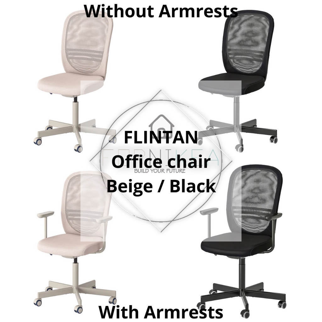 FLINTAN office chair with armrests, beige - IKEA