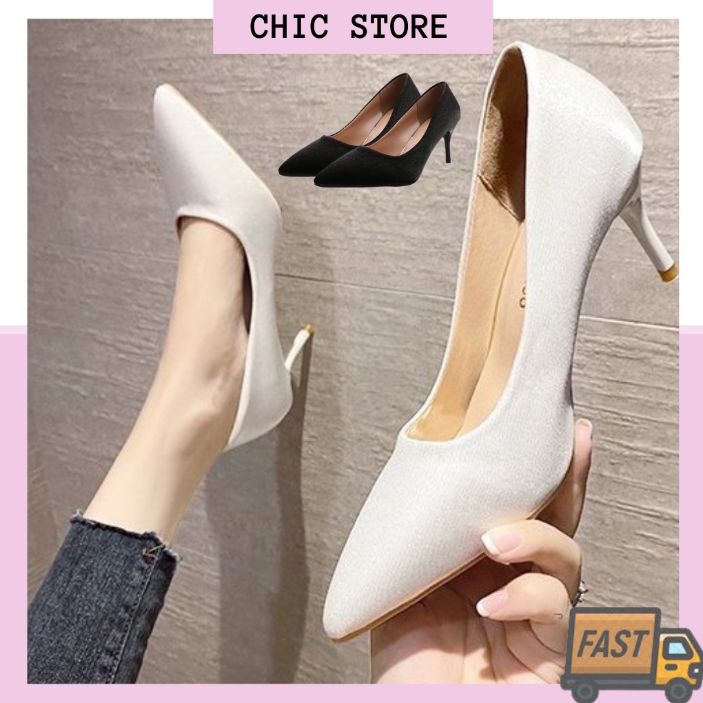 Plain white outlet high heels