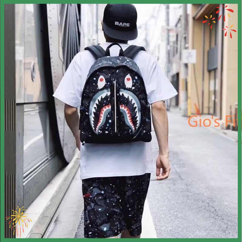 Bape Star Shark Backpack Shoulder Pack fashion | Shopee Malaysia