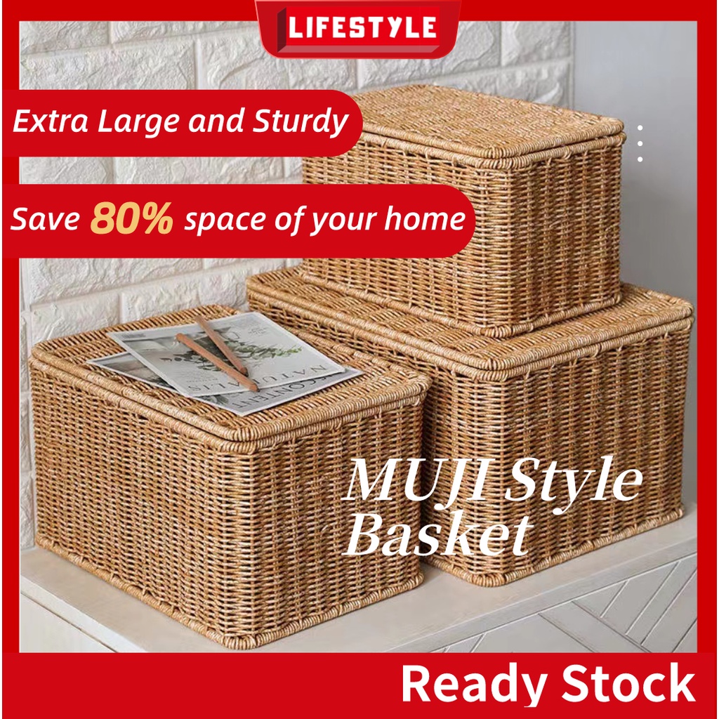 LIFESTYLE Good quality Hand Woven Rattan Basket Rattan Storage