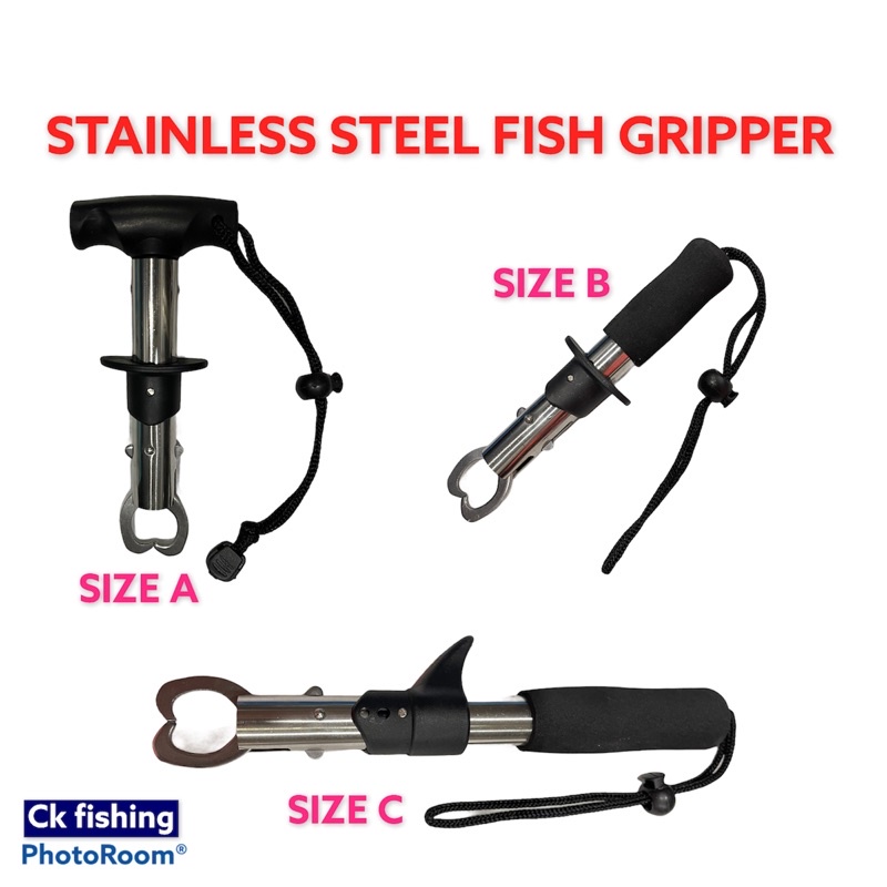 Stainless Steel Fish Gripper (4 size) Fishing Fish Grip / For Saltwater  Fishing , Jigging , Casting , Bottom , Pancing