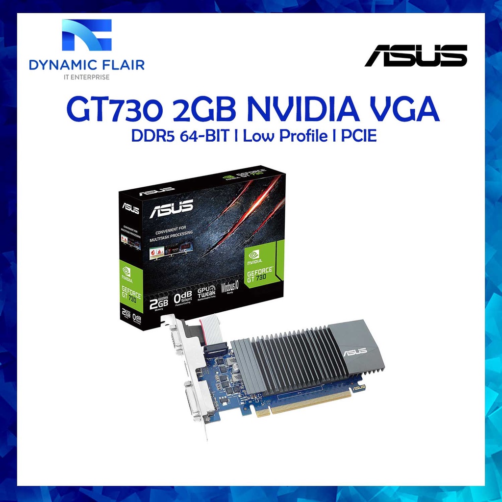 ASUS GeForce GT 730 2GB GDDR5 low profile graphics card for