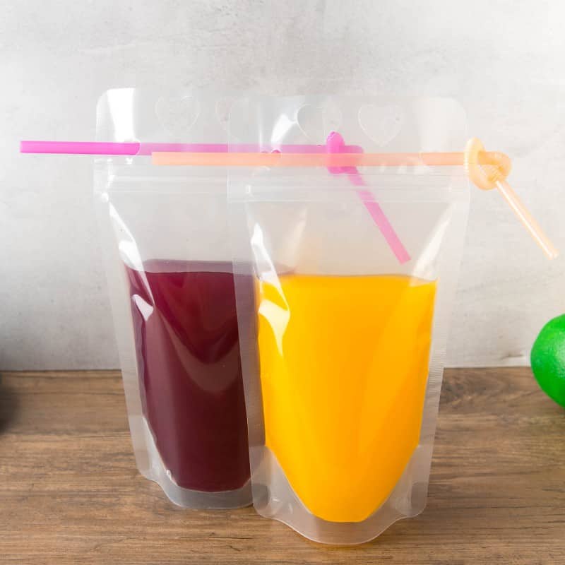 Zip lock shop bag drink