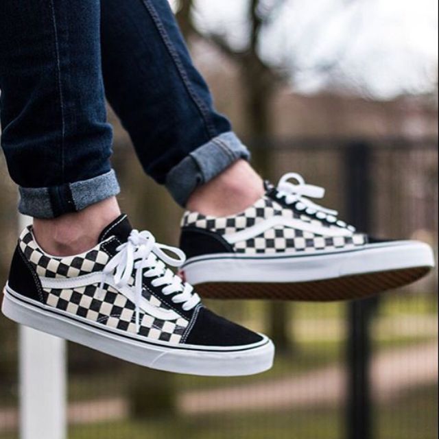 Black and white cheap checkerboard old skool vans