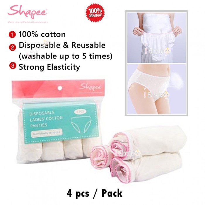 SHAPEE, Disposable Ladies Cotton Panties(24 pcs) XL