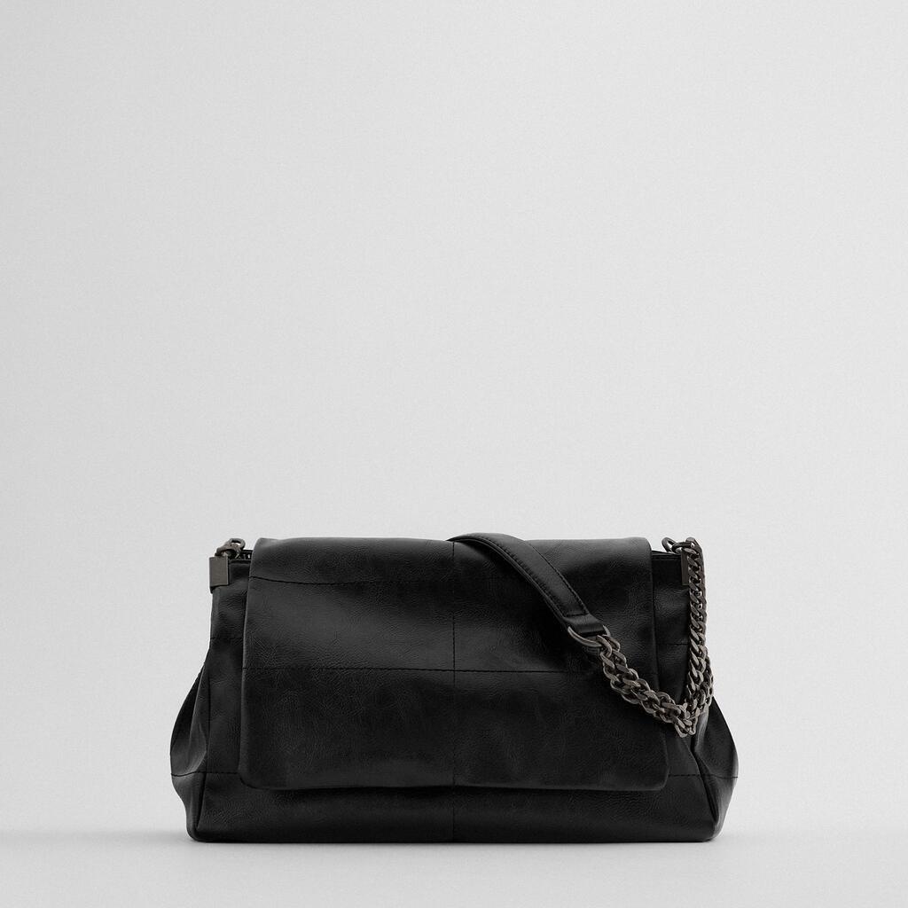 Zara leather chain bag hot sale