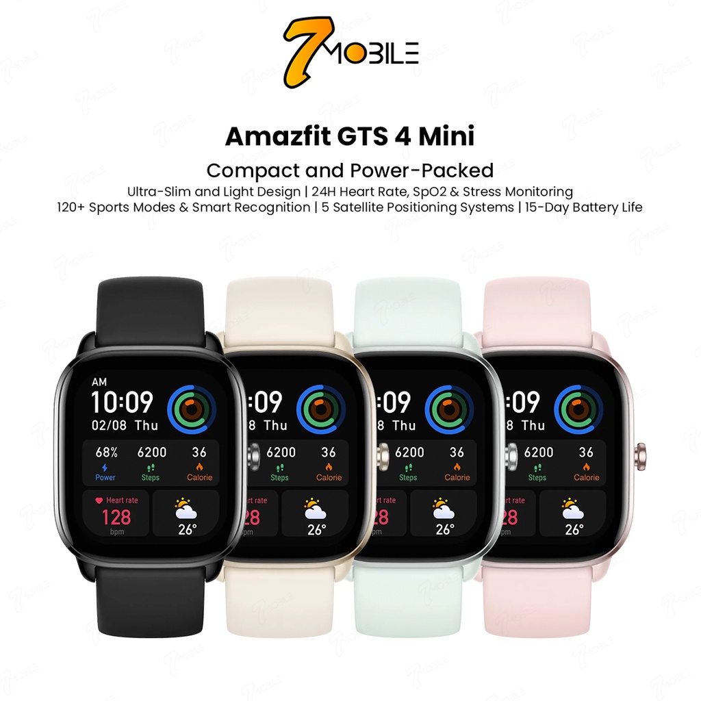 Amazfit GTS 4 Mini Smart Watch, 1.65 HD Display, 15-Day Battery
