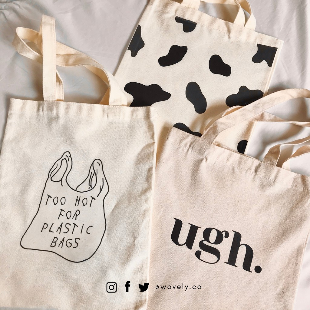 Minimalist B&W Design Canvas Totebag