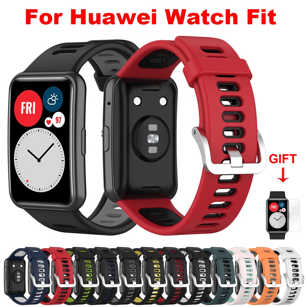 Dual-Color Huawei Watch Fit Silicone Sports Strap