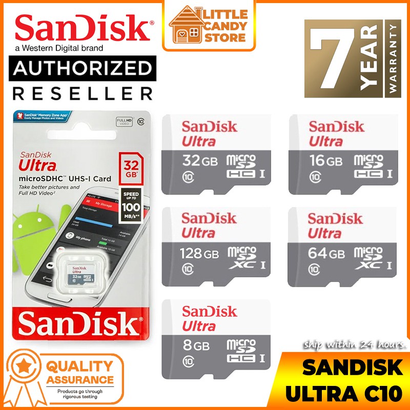 SanDisk 128GB microSDXC Ultra 100MB/s C10 UHS-I 128G microSD Class 10  microSD micro SD SDXC SDSQUNS-128G Flash Memory Card 
