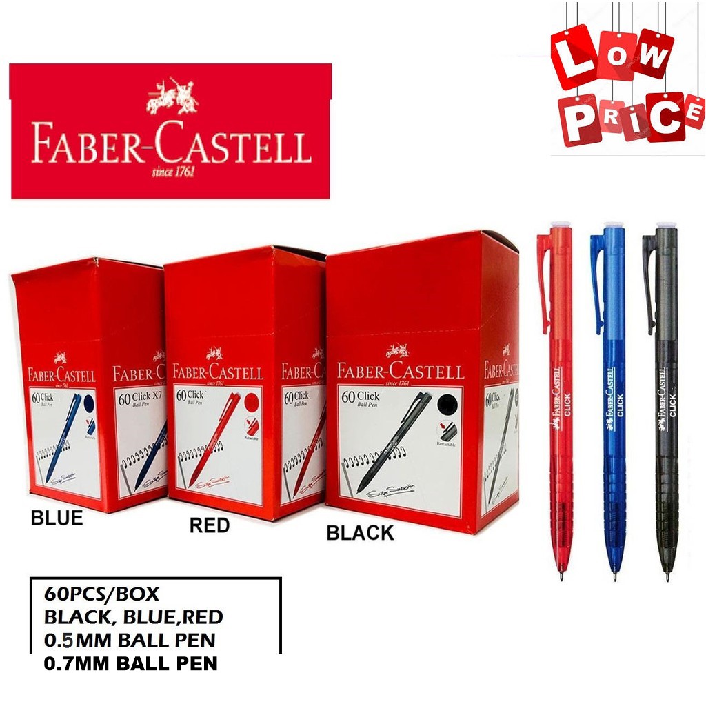 FABER-CASTELL CLICK X5 (XF) 0.5MM BALL POINT PEN (BLACK/BLUE/RED