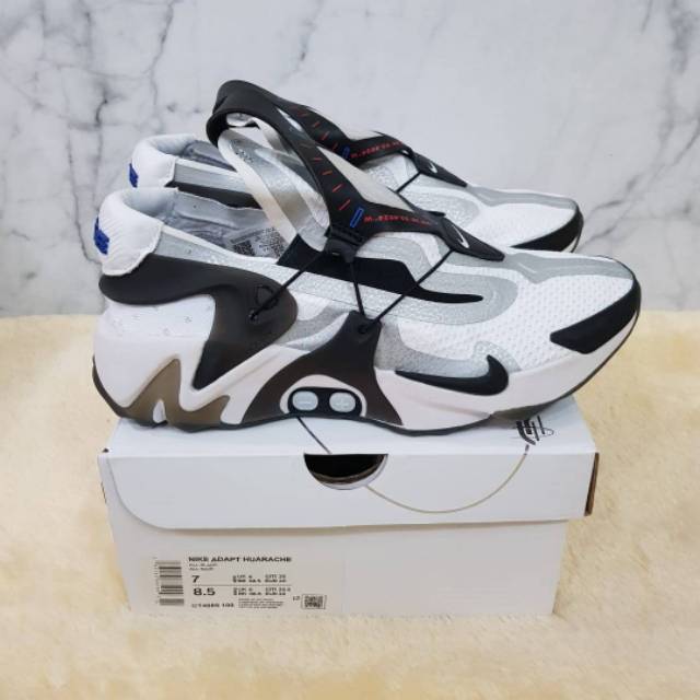 Nike adapt hotsell huarache white black