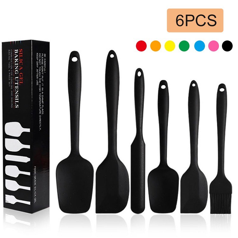 Hotec 5 pieces Silicone Spatula Set Kitchen Utensils for Baking, Cooking,  and Mixing Heat Resistant Non Stick Cookware Strong