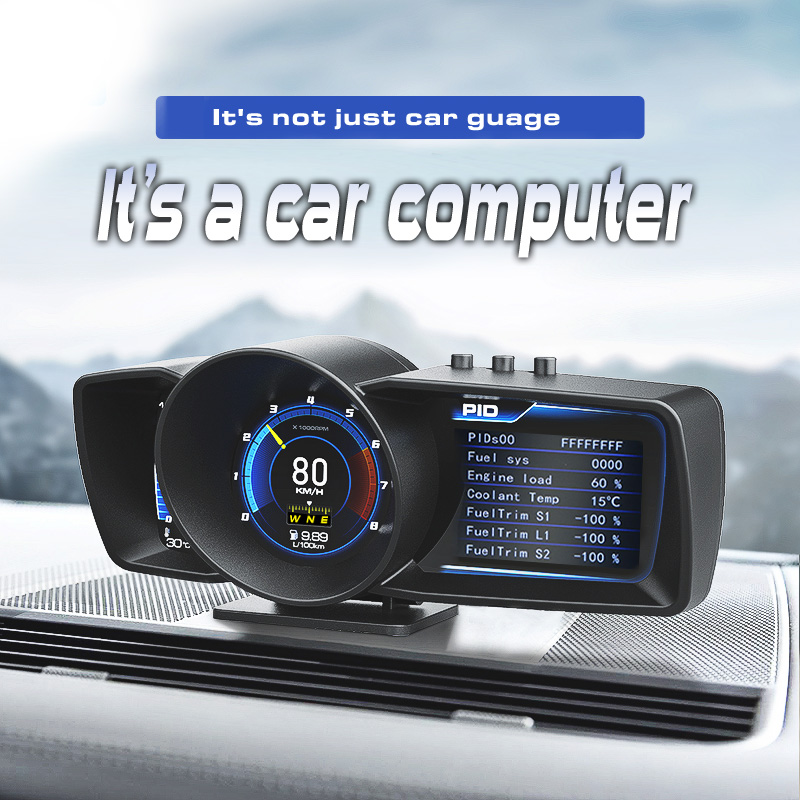 ELING 2021 Newest Car HUD OBD2+GPS Multi-Function Dashboard Smart  Speedometer Auto Gauge Alarm System Car Computer Turbo Boost