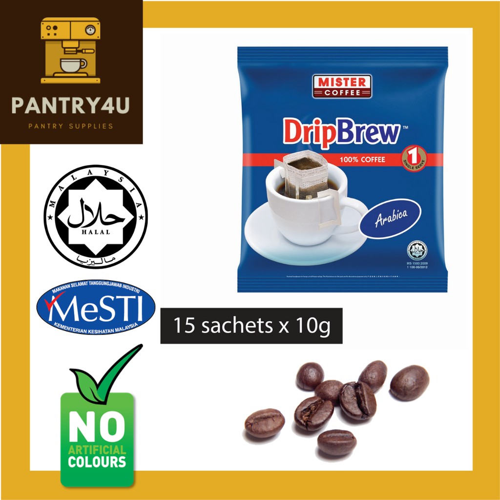 Mister Coffee DripBrew Premium Quality Liberica Drip Coffee (5 sachets x  10g)