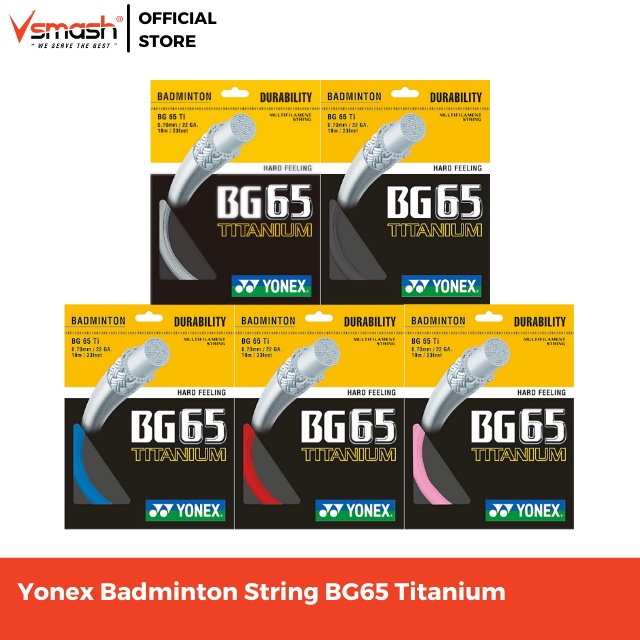 Yonex BG-65 Ti (Titanium) Badminton String - Pink