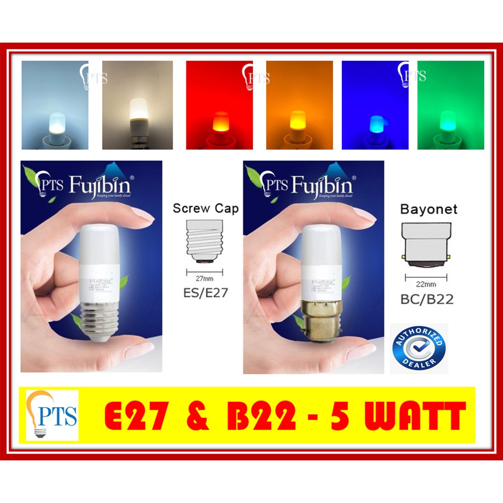 Fujibin LED Light Bulb 5W (Warm White) - B22