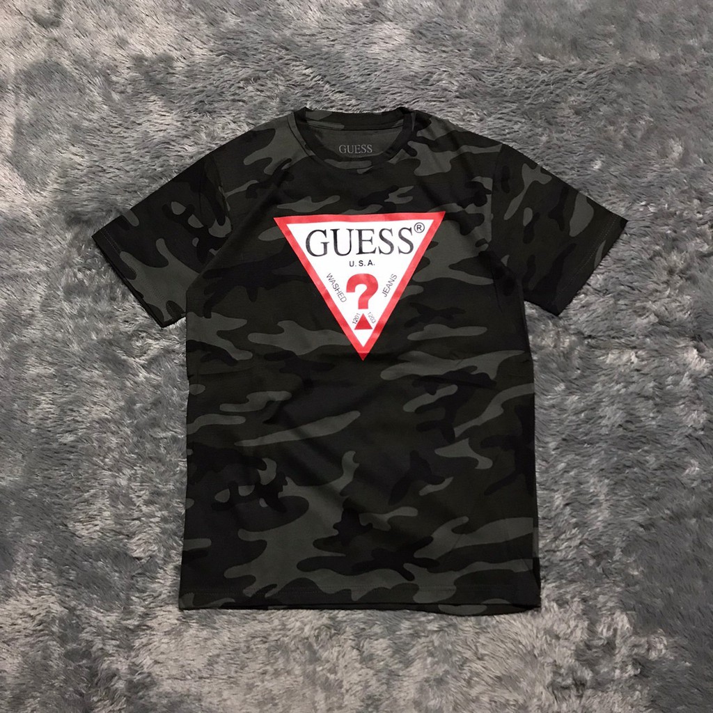 Guess camo outlet t shirt